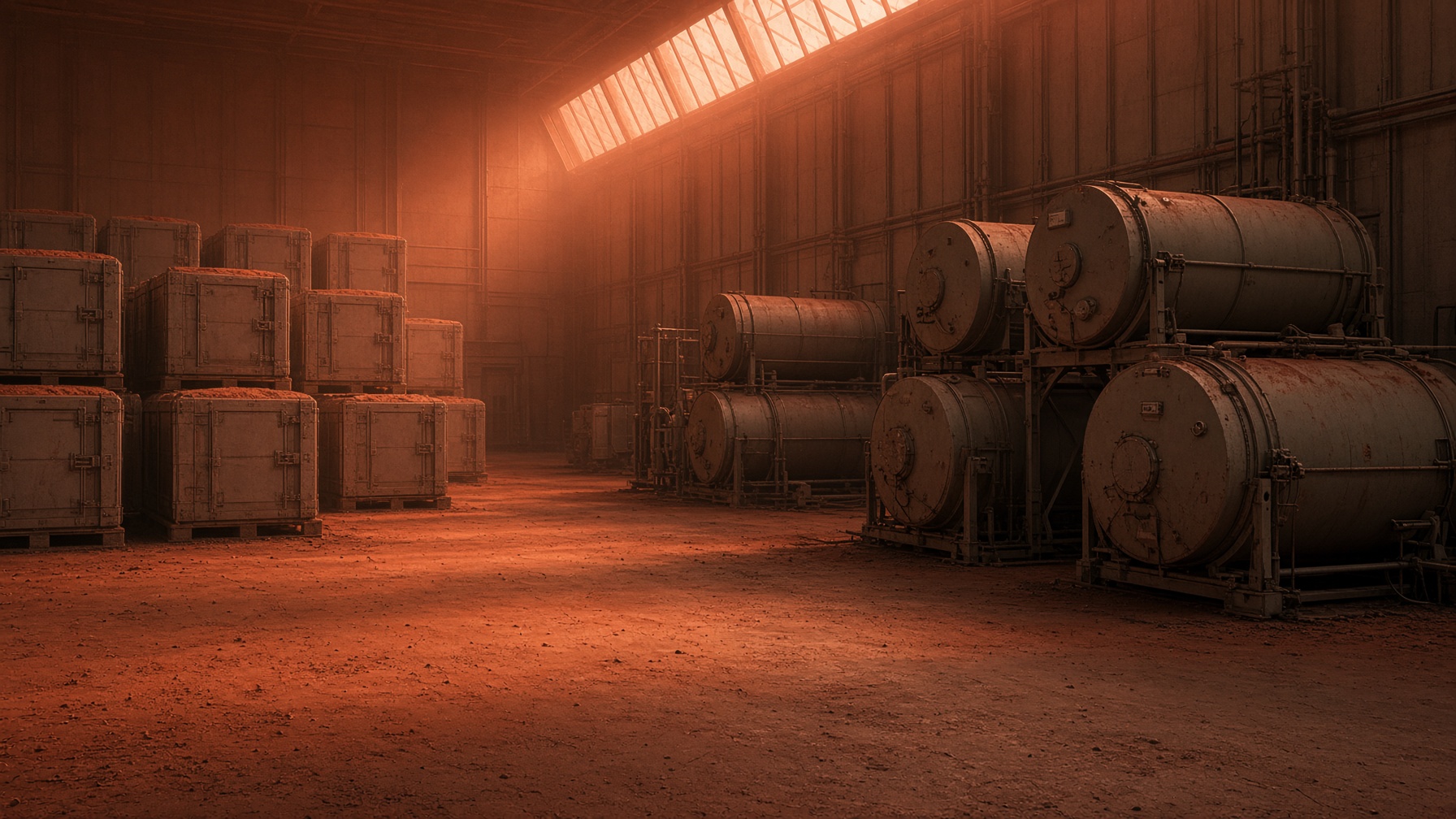 Reconstruction — seed vaults and pressure drums. Logistics for a biosphere that has not started.