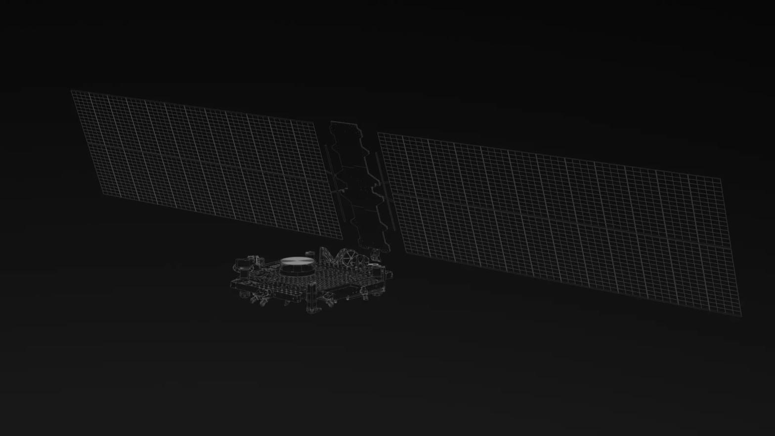 SpaceX marketing render of a Starshield bus. A render is not a payload. Government-owned, NRO-operated.
